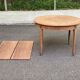 Round extendable dining table stripped in cherry wood with Louis XVI marquetry 1