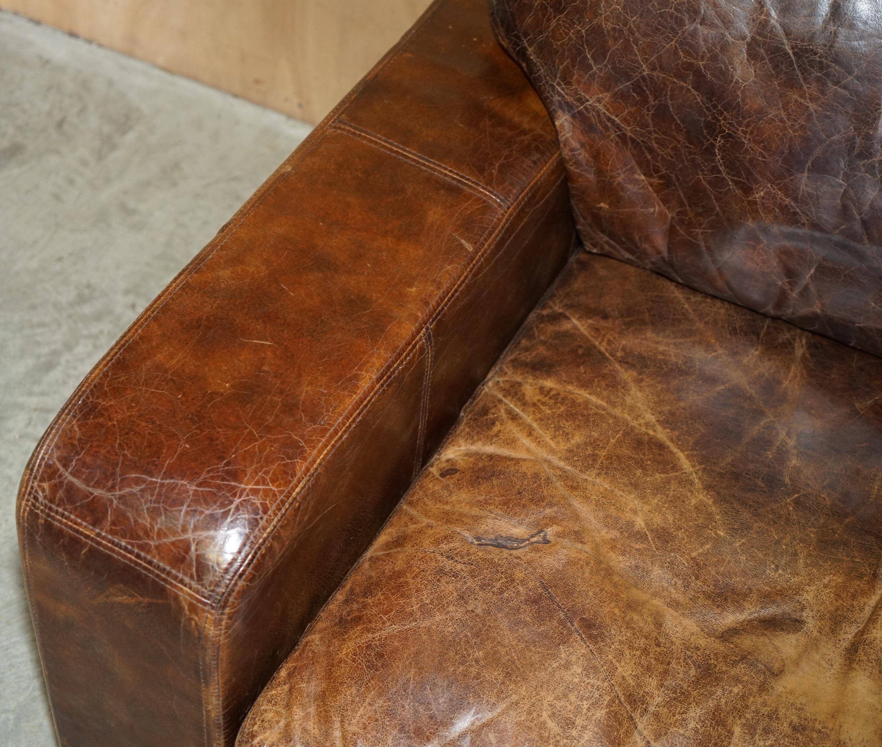 Halo Soho Heritage Leather Biker Sofa by Timothy Oulton