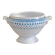 Large salad bowl from 1909 in porcelain by Oscar Shaller, blue and gold.