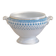 Large salad bowl from 1909 in porcelain by Oscar Shaller, blue and gold.
