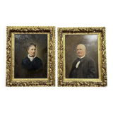 Pair of quality portraits depicting notables signed Jules-émile Saintin circa 1850