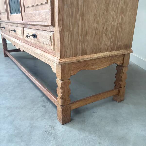 Solid oak sideboard by Henning Kjaernulf, Denmark 1960s