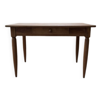 1950s walnut bistro farmhouse table