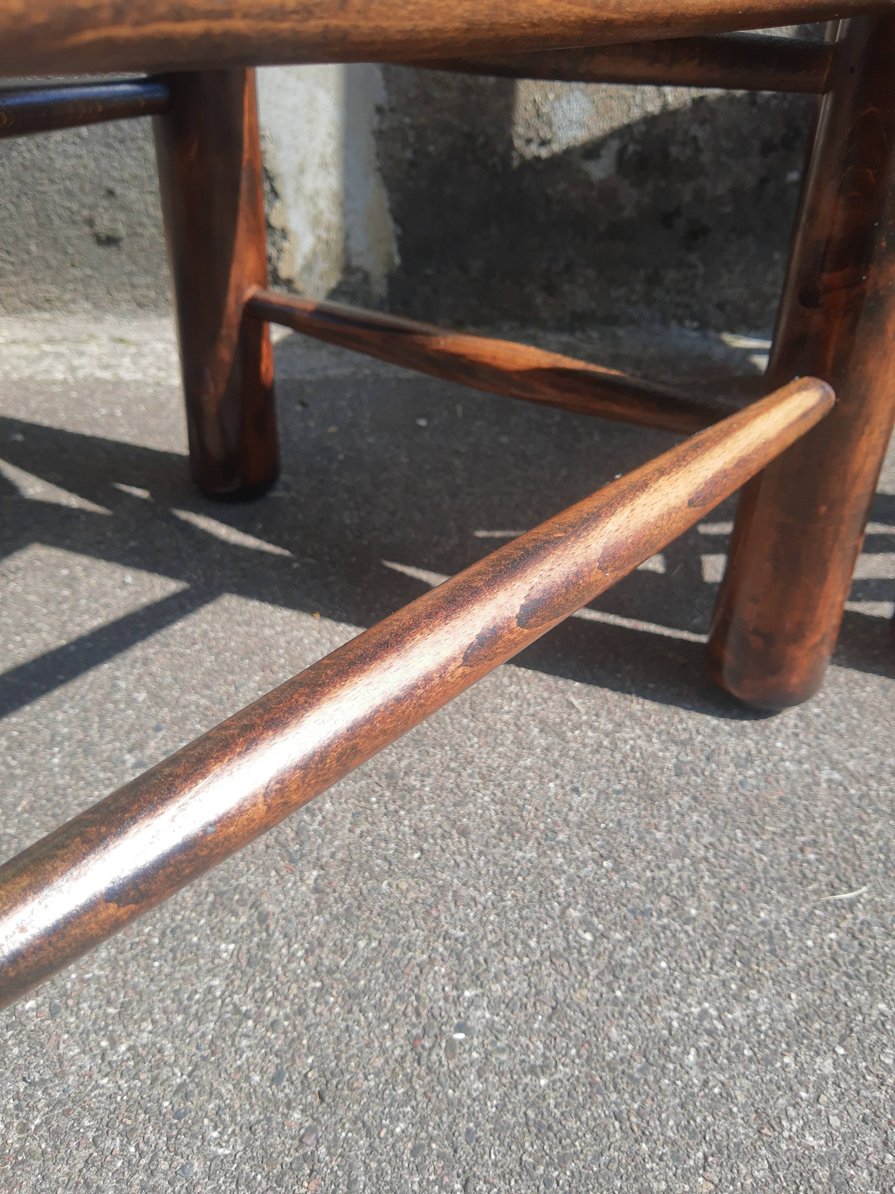 Pair of mulched brutalist chairs and wood