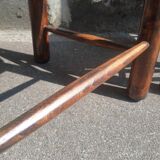 Pair of mulched brutalist chairs and wood