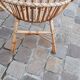 Pairs of shell rattan armchairs from the 50