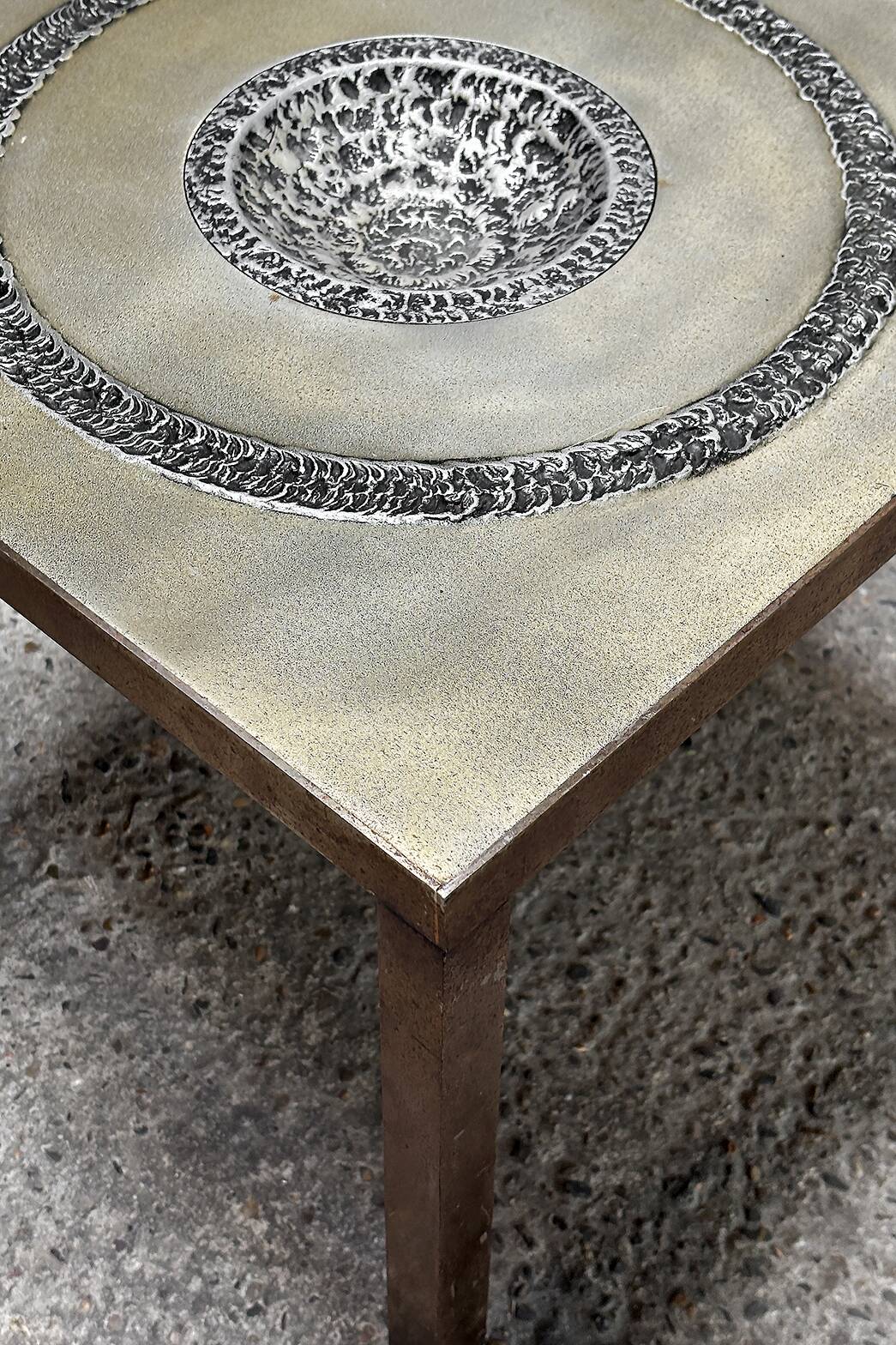 Table d'appoint Marc D'haenens Sculpture Brutaliste, Belgique 1970's