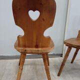 Series of 4 Savoyard pine chairs