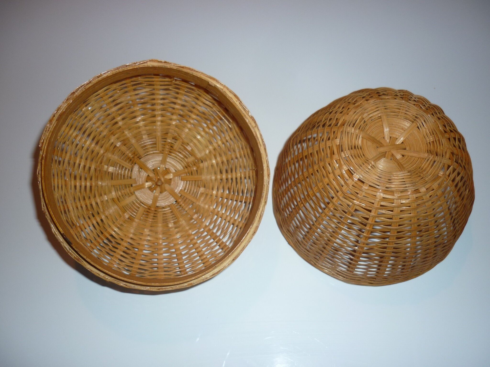 Apple box in vintage wicker