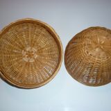 Apple box in vintage wicker