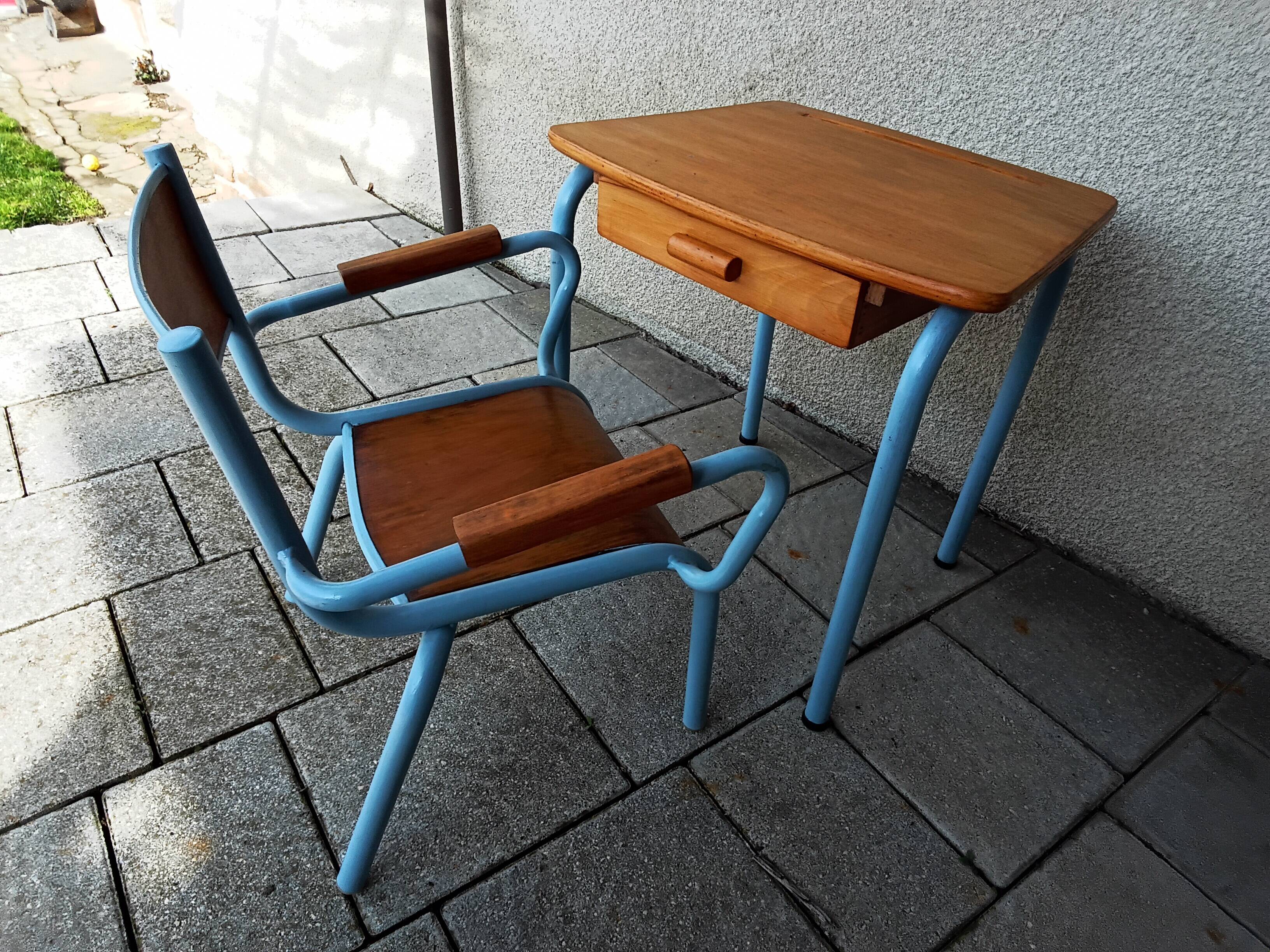Children's desk and armchair