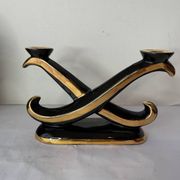 Art Deco vase and candle holder set