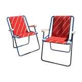 Pair of foldable camping armchairs "lafuma"