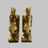 Paire de serre-livres en laiton – chevaux cabrés, style Art Déco