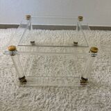Table basse plexi laiton années 70