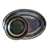 2 silverware serving dishes