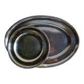 2 silverware serving dishes