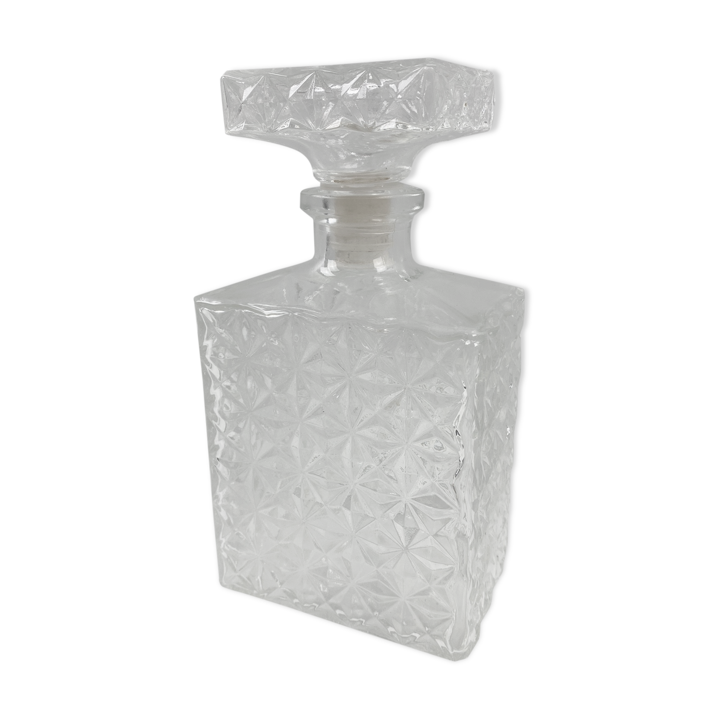 Thick glass whiskey carafe