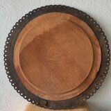 Round mirror leather frame 50cm