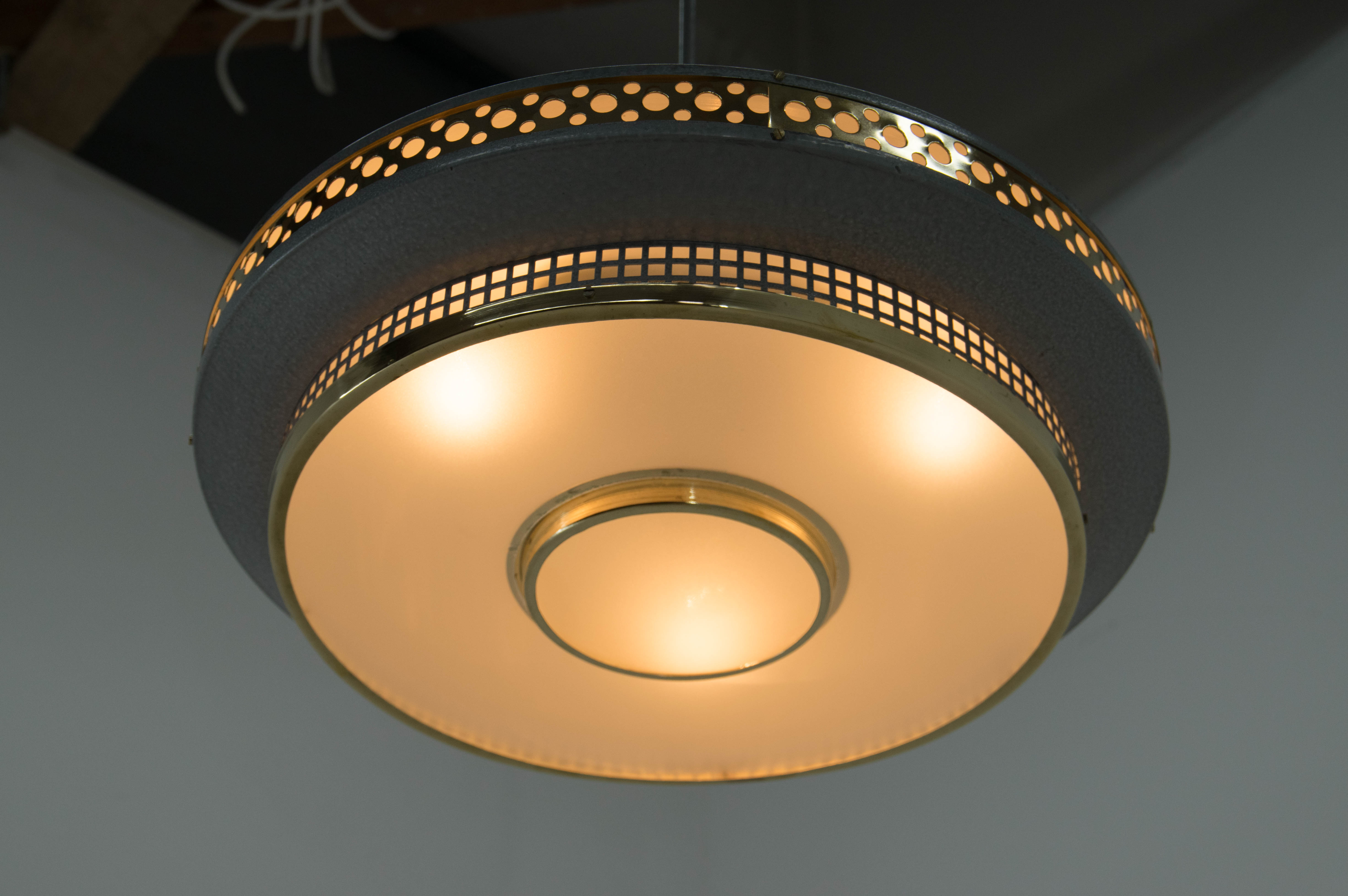 Space Age Metal Pendant by LUDIB Bratislava, Czechoslovakia, 1960's