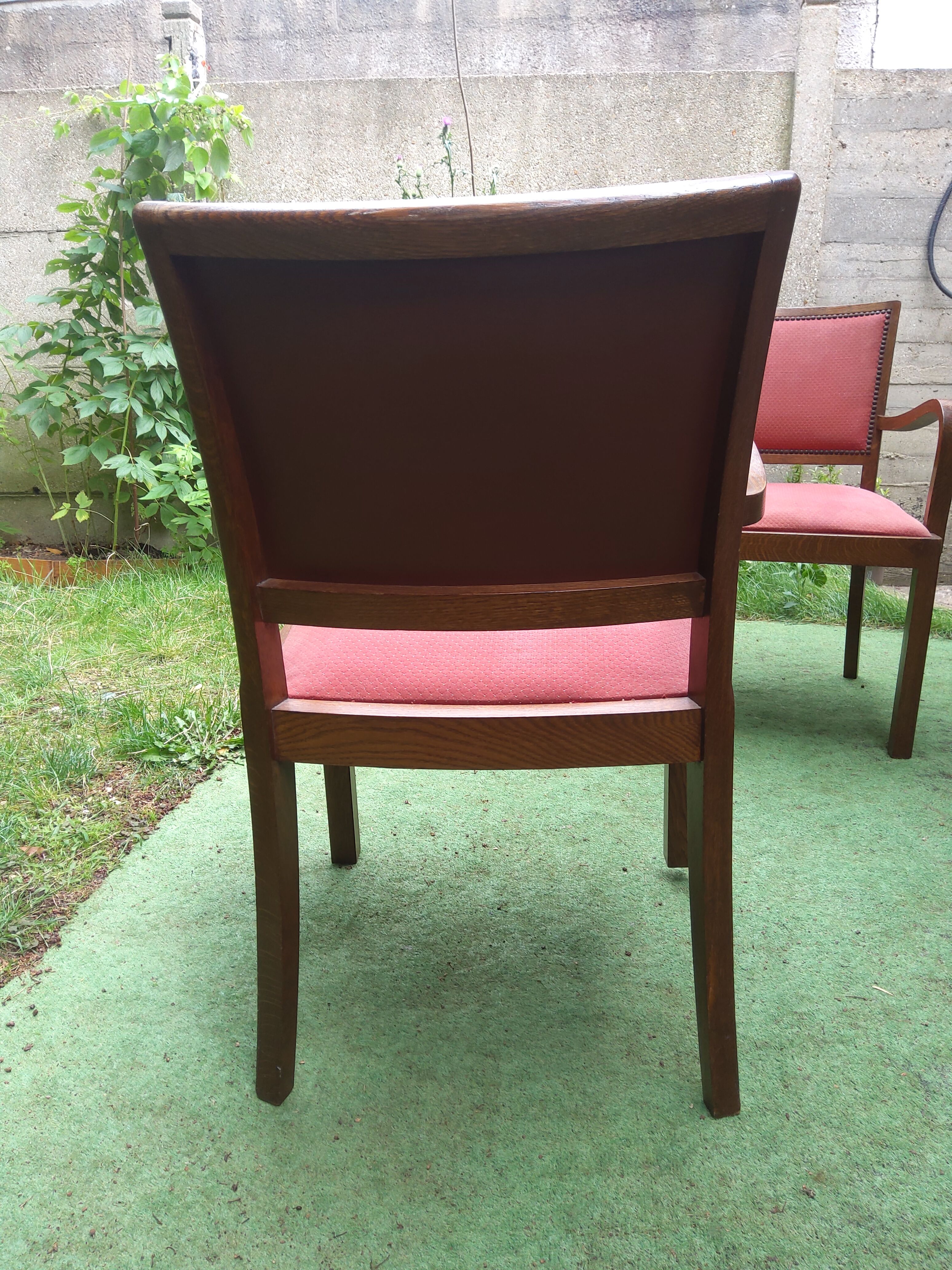 Pair of vintage bridge armchairs with vintage armrests