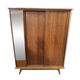Vintage sliding door wardrobe with mirror - 1970s