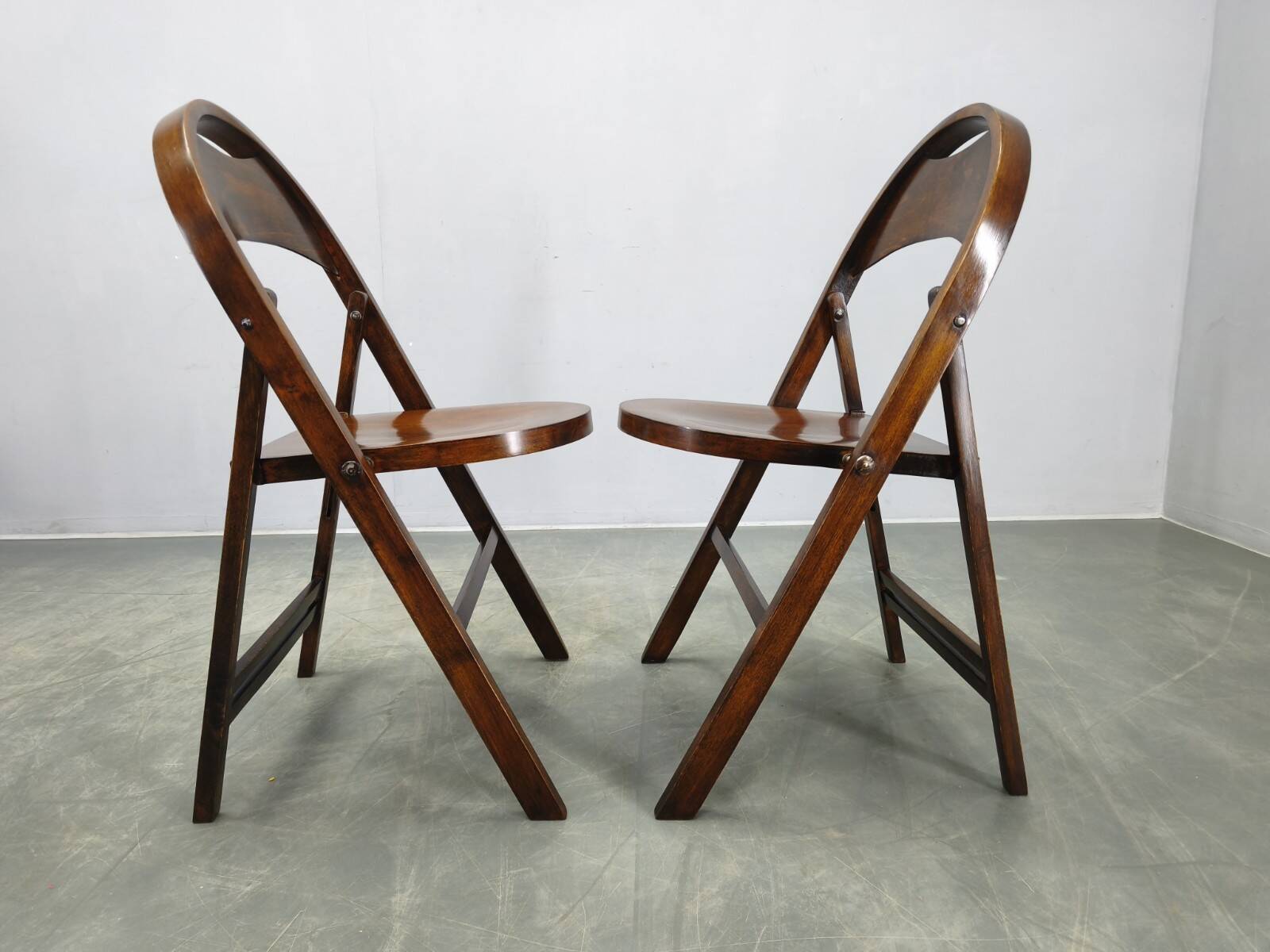 Pair of Bauhaus Folding Chairs B751 by Ligna, Czechoslovakia 1930s