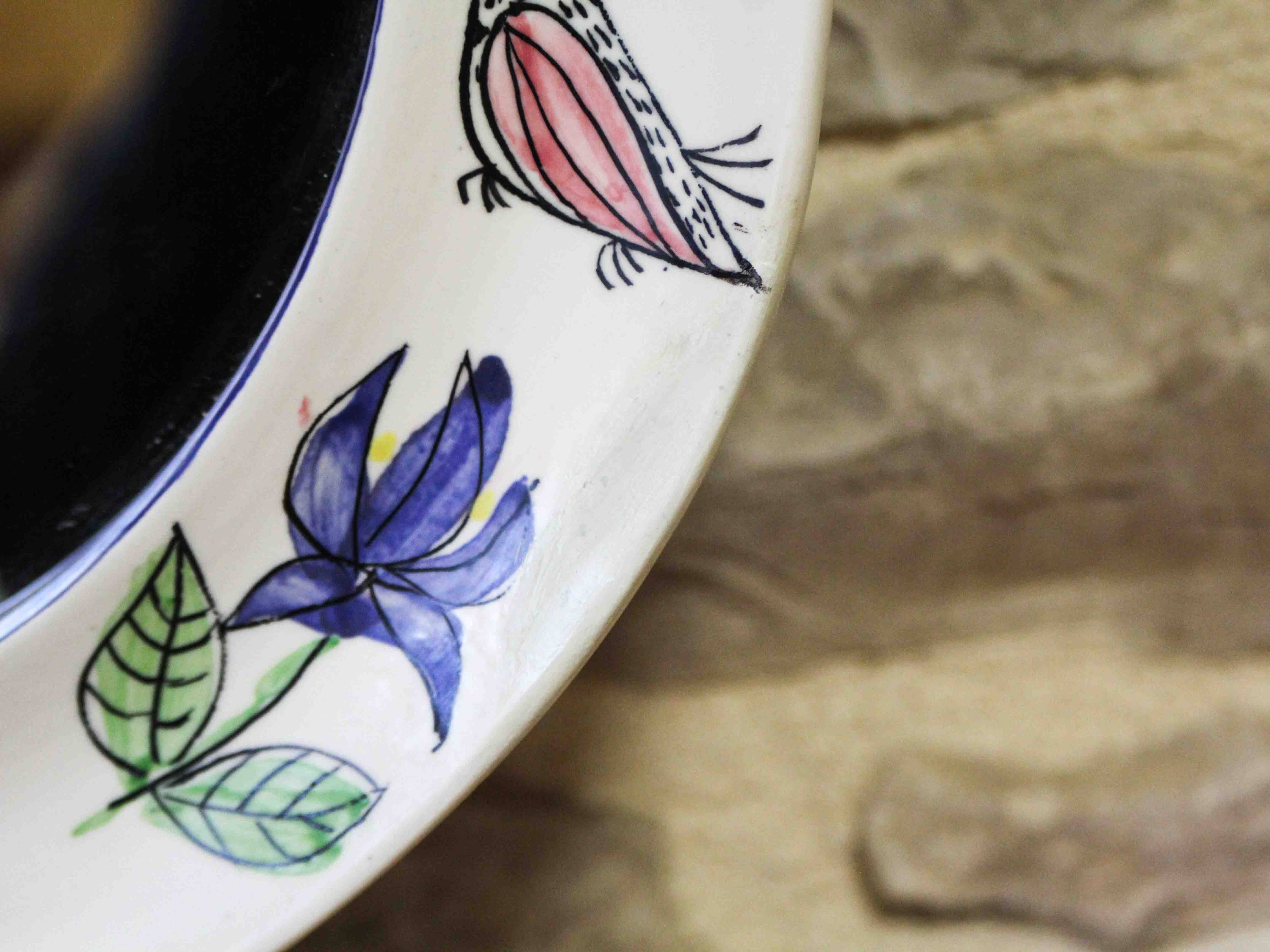 Ceramic mirror by Jean de Lespinasse