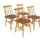 Set de 4 chaises "Fanett" en teck par Ilmari Tapiovaara, Suède, 1960