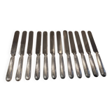 12 silver-plated Empire style table knives 25.3cm