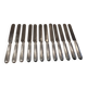 12 silver-plated Empire style table knives 25.3cm