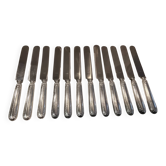 12 silver-plated Empire style table knives 25.3cm