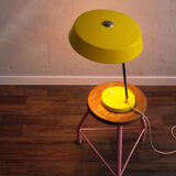 East germany vintage yellow table lamp by veb narva leuchtenbau, 1960s