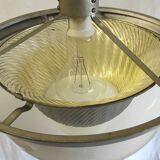 Art deco pendant light in metal, opaline and mercury glass by curtis lighting - 1920s/30s