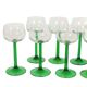 Set of 10 Vintage Luminarc Alsace Wine Glasses Thick Green Stems