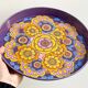 Vintage round tin serving tray, Mandala, Worcester Ware, England