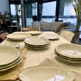 Vintage table service Limoges porcelain white with gold trim.