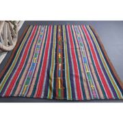Vintage Turkish Hand-Knotted Wool Cotton Pink Kilim Area Rug 170x245