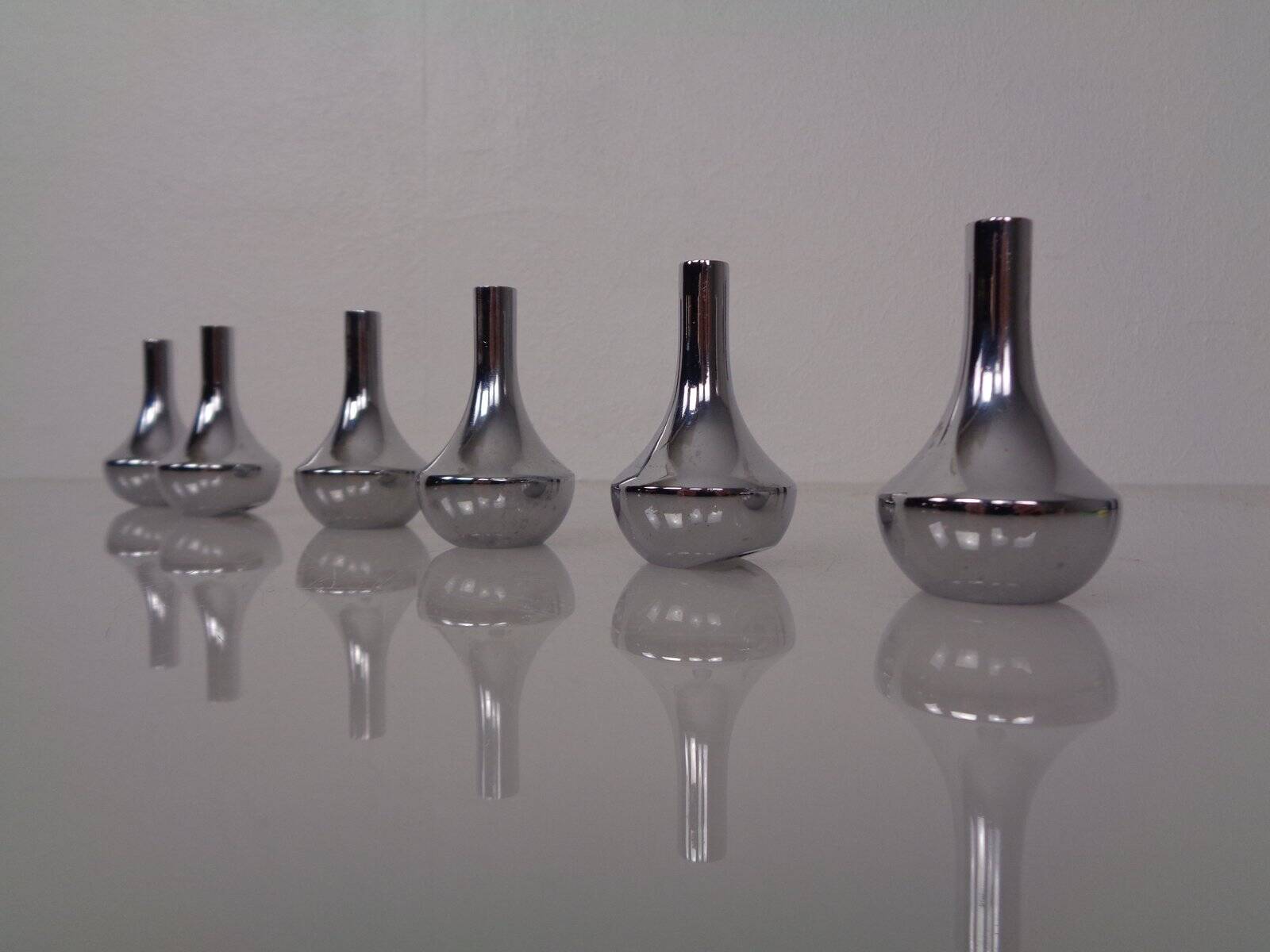 Chrome-Plated Candleholders by Quist, Germany, 1960s, Set of 6