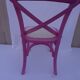 Chaise enfant rose en bois  H 64 cm