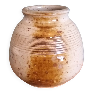 Vase en grès pyrité signé