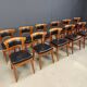 Set of 12 Cherry wood dining chairs by Leon Krier Model Sella Media by Gior
