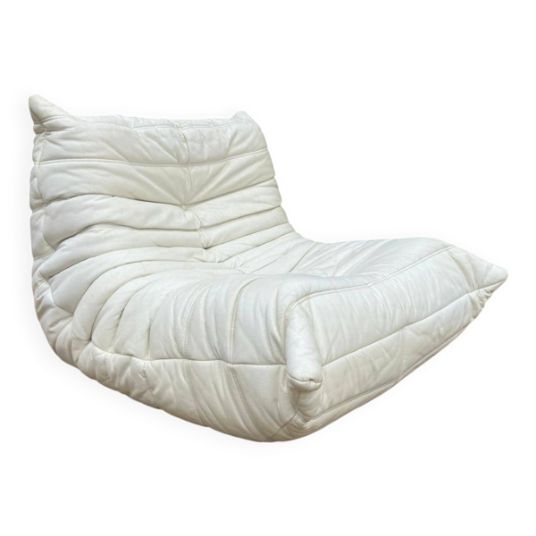 100% authentieke Ligne Roset Togo 1zit licht beige leder ‘87
