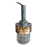 Small raak chrome and orange pendant light