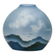 Vase en porcelaine Virebent – paysage minimaliste, France, années 1970