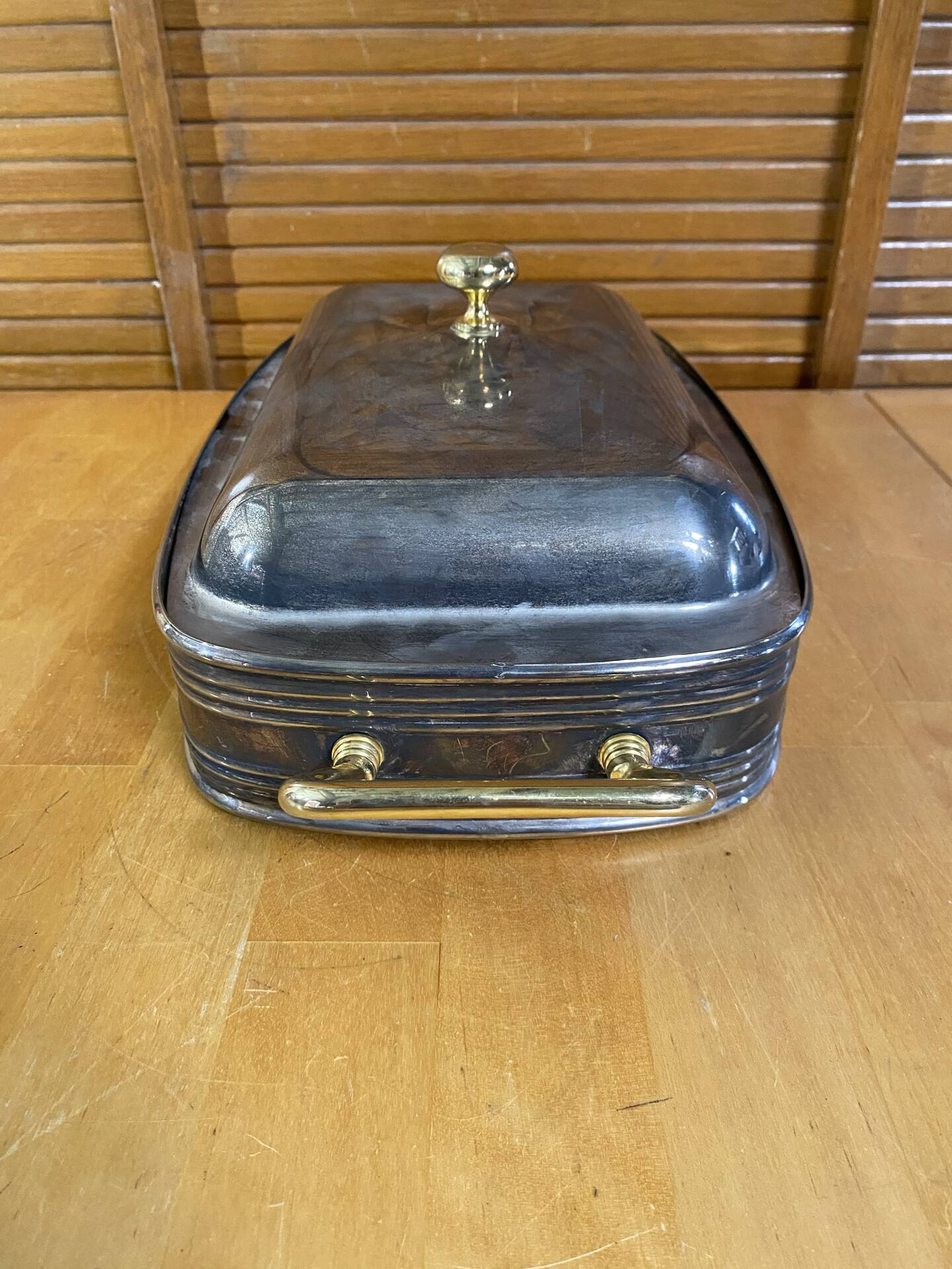Antique Serving Dish 2R Silverplate Silver + Gold Medicine