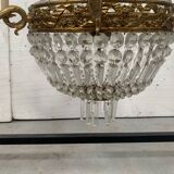20th century bronze basket chandelier with tassels