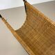 Aubock Style Mid-Century Rattan Bauhaus Magazine Holder, France, 1950s