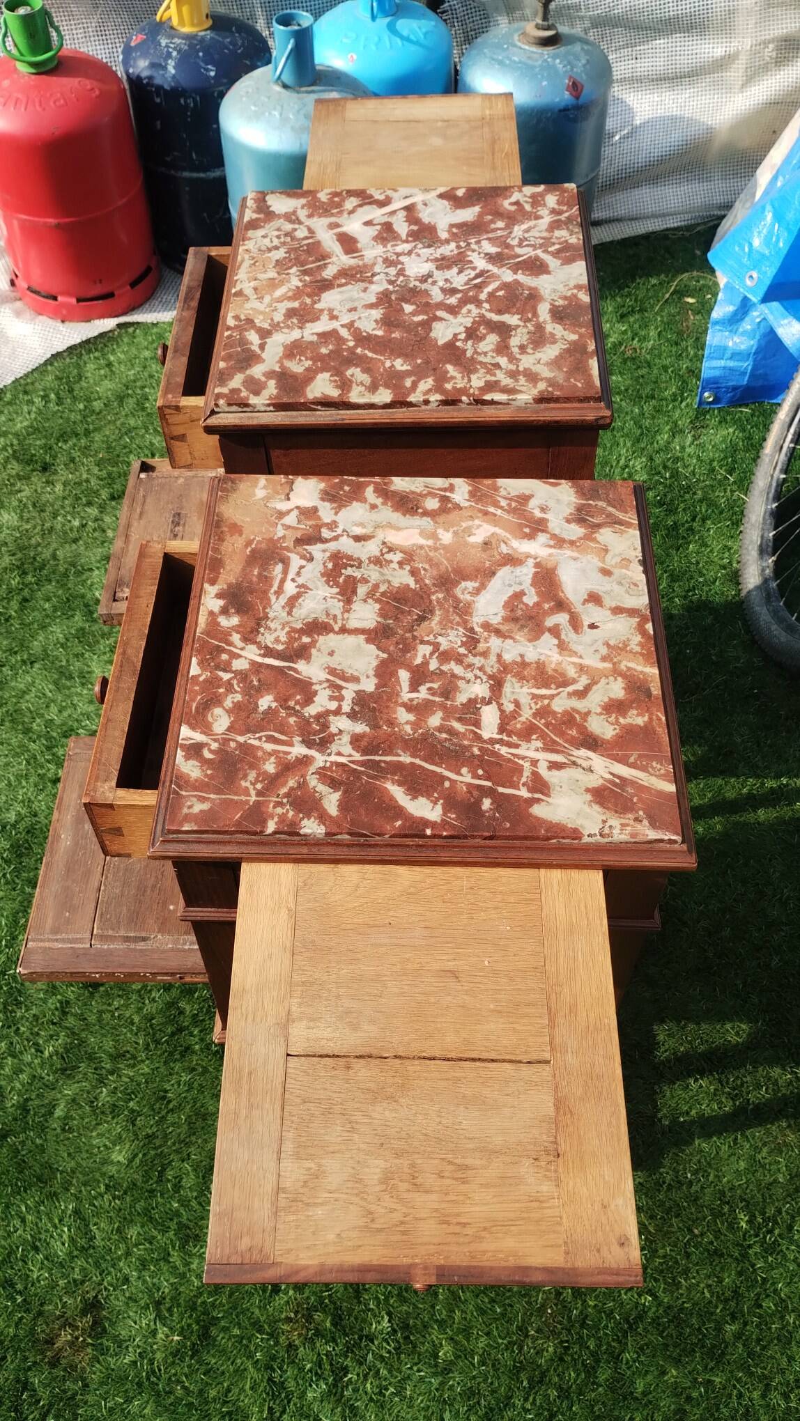 2 solid wood bedside tables