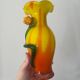 Vase en verre soufflé style Murano à décor de fleur